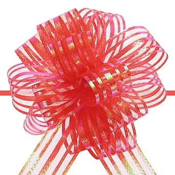5 pc 4" Organza Pull Bow Metallic Gift Wrapping Bows Ribbon Yarn for Wedding Baskets Presents
