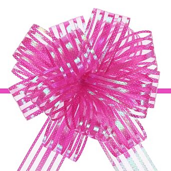 5 pc 4" Organza Pull Bow Metallic Gift Wrapping Bows Ribbon Yarn for Wedding Baskets Presents