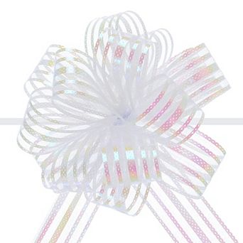5 pc 4" Organza Pull Bow Metallic Gift Wrapping Bows Ribbon Yarn for Wedding Baskets Presents