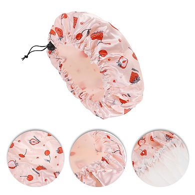 Women Strawberry Bath Cap for Bathroom Business Travel 1 Pc