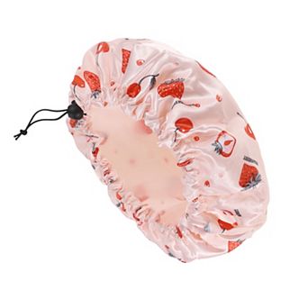 Women Strawberry Bath Cap for Bathroom Business Travel 1 pc