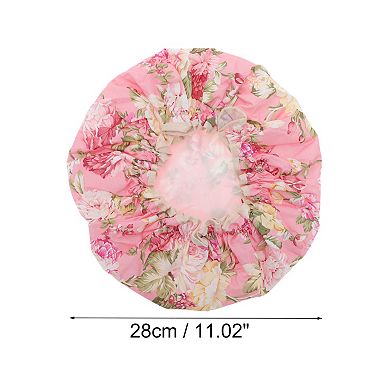 Women Big Flower Bath Cap for Bathroom Business Travel 1 Pc