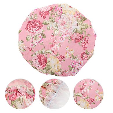 Women Big Flower Bath Cap for Bathroom Business Travel 1 Pc