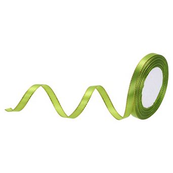 3/8 Inch 25 Yard Wide Satin Ribbon with Gold Edges Border Grosgrain Fabric Ribbon