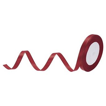 3/8 Inch 25 Yard Wide Satin Ribbon with Gold Edges Border Grosgrain Fabric Ribbon