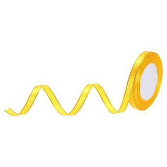 3/8 Inch 25 Yard Wide Satin Ribbon with Gold Edges Border Grosgrain Fabric Ribbon