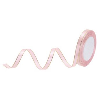 3/8 Inch 25 Yard Wide Satin Ribbon with Gold Edges Border Grosgrain Fabric Ribbon