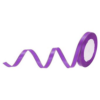 3/8 Inch 25 Yard Wide Satin Ribbon with Gold Edges Border Grosgrain Fabric Ribbon