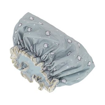 Women Cat Pattern Bath Cap for Bathroom Business Travel 1 pc