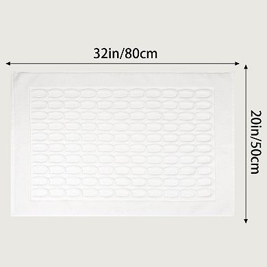 1Pcs Textured Cotton Bath Mat Hotel Reversible Water Absorbent Rug Thick Shower Foot Carpet 20"x32"