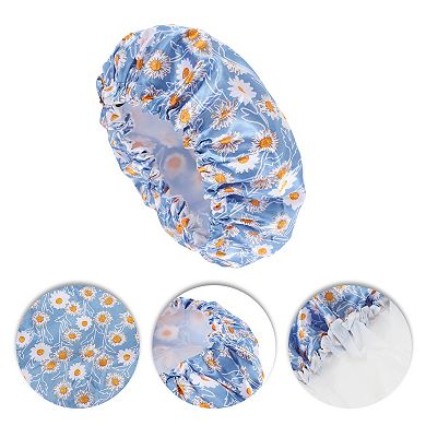 Women Flowers Bath Cap for Bathroom Business Travel 1 Pc