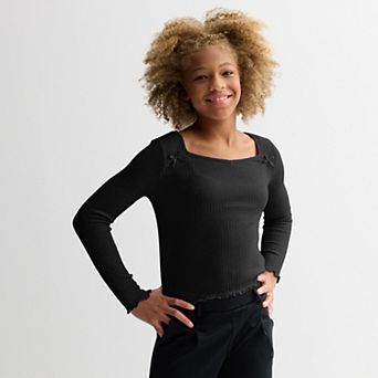 Juniors' Plus Size SO® Metallic Cinch Front Top