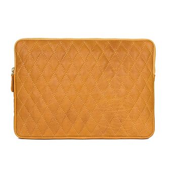 Ardentia Quilted Leather Mackbook Sleeve - Mustard