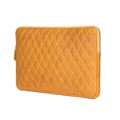 Ardentia Quilted Leather Mackbook Sleeve - Mustard