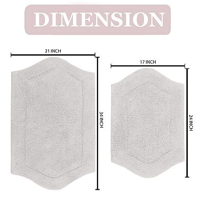 Home Weavers Waterford Collection 100% Cotton Tufted Bath Rug, Extra Soft & Absorbent Bath Rug