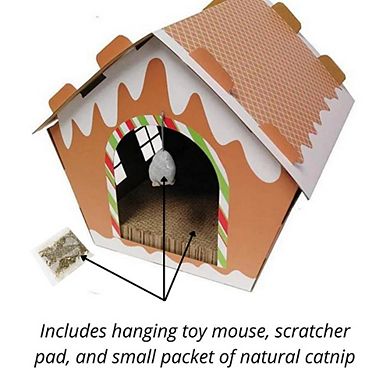 Midlee Gingerbread Christmas Cat Scratcher House