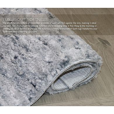 Home Weavers 100% Microfiber Bathroom Cloud Comfort Rug, Thick Plush Rugs for Shower 4 PC