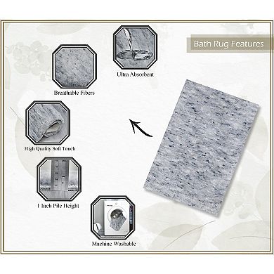 Home Weavers 100% Microfiber Bathroom Cloud Comfort Rug, Thick Plush Rugs for Shower 4 PC