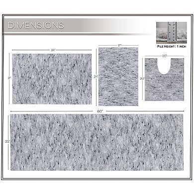 Home Weavers 100% Microfiber Bathroom Cloud Comfort Rug, Thick Plush Rugs for Shower 4 PC