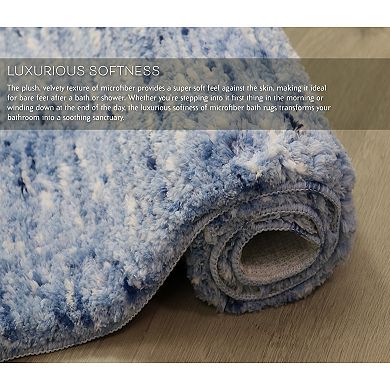 Home Weavers 100% Microfiber Bathroom Cloud Comfort Rug, Thick Plush Rugs for Shower Set of 4
