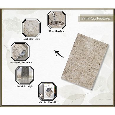 Home Weavers 100% Microfiber Bathroom Cloud Comfort Rug, Thick Plush Rugs for Shower Set of 4