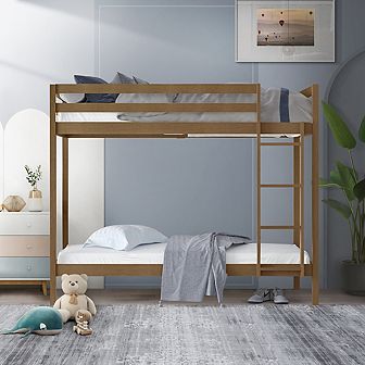 Twin Over Twin Size Wooden Bunk Bed