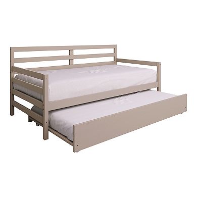 Twin Size Wooden Daybed With Trundle