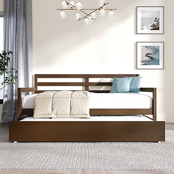 Twin Size Wooden Daybed With Trundle