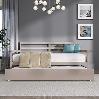 Twin Size Wooden Daybed With Trundle