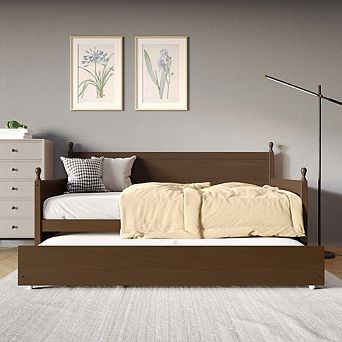 Twin Size Wooden Daybed With Trundle