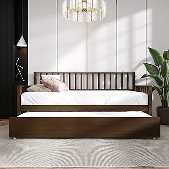 Twin Size Wooden Daybed With Trundle