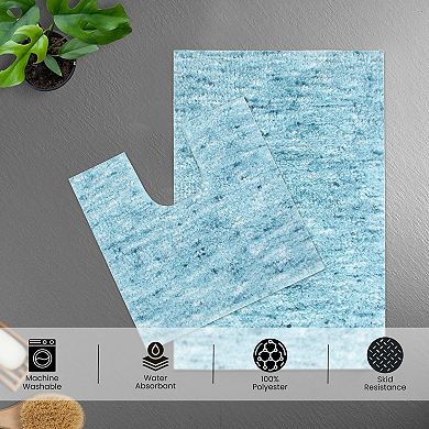 Home Weavers 100% Microfiber Bathroom Cloud Comfort Rug, Thick Plush Rugs for Shower 4 Pc Set