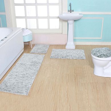 Home Weavers 100% Microfiber Bathroom Cloud Comfort Rug, Thick Plush Rugs for Shower 4 Pc Set