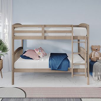 Twin Over Twin Size Wooden Bunk Bed
