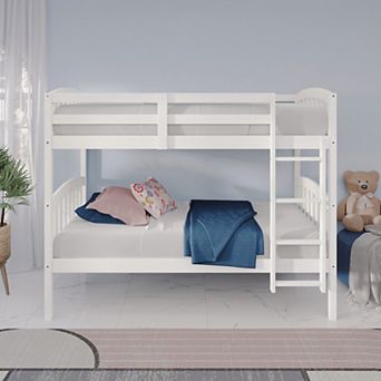 Twin Over Twin Size Wooden Bunk Bed