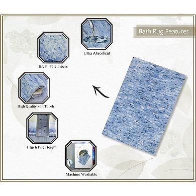 Home Weavers 100% Microfiber Bathroom Cloud Comfort Rug, Thick Plush Rugs for Shower 5 Pc Set