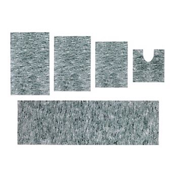 Home Weavers 100% Microfiber Bathroom Cloud Comfort Rug, Thick Plush Rugs for Shower 5 pc Set