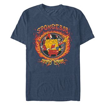 Big & Tall Nickelodeon SpongeBob SquarePants Flame Stamp Graphic Tee