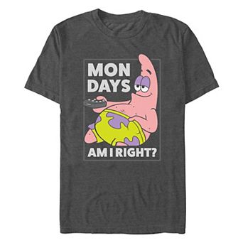 Big & Tall Nickelodeon SpongeBob SquarePants Patrick Mondays Am I Right Graphic Tee