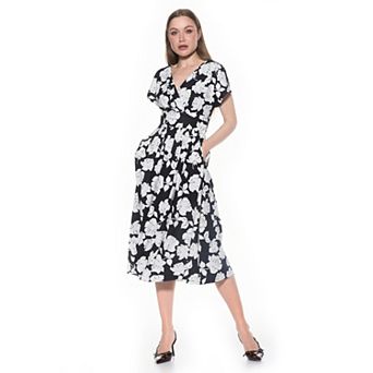 Women's ALEXIA ADMOR Ava Draped Dolman Sleeve Fit & Flare Dress