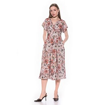 Women's ALEXIA ADMOR Ava Draped Dolman Sleeve Fit & Flare Dress