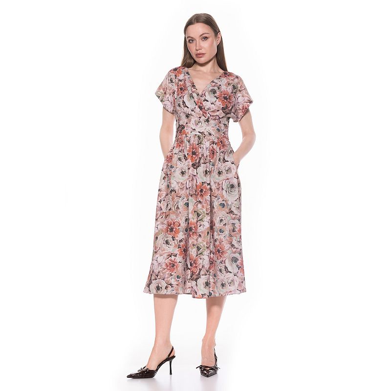 Women's ALEXIA ADMOR Ava Draped Dolman Sleeve Fit & Flare Dress,