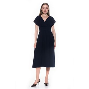 Women's ALEXIA ADMOR Ava Draped Dolman Sleeve Fit & Flare Dress