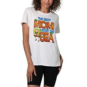 Women's SpongeBob SquarePants Best Mom Graphic Loose Fit Graphic Tee