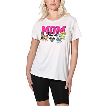 Women's Paw Patrol Mom Patrol Characters Graphic Loose Fit Graphic Tee