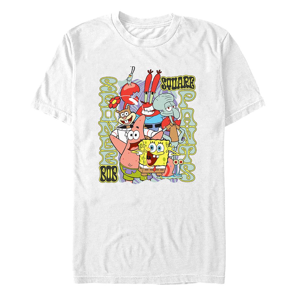 Big & Tall SpongeBob SquarePants Groovy Text Graphic Tee