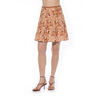 Women's ALEXIA ADMOR Contrast Waistband Pleated Skirt