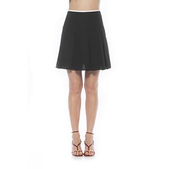 Women's ALEXIA ADMOR Contrast Waistband Pleated Skirt