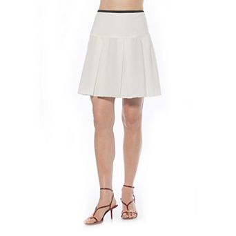 Women's ALEXIA ADMOR Contrast Waistband Pleated Skirt