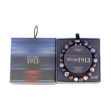 Men's STUDIO 1913 Sodalite & Tiger Eye Beads Adjustable Bracelet